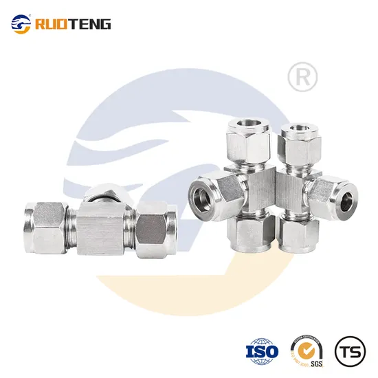[Ruoteng] Stainless Steel Tube Fittings Metric Male Tee Connector Tube Pushin Hydraulic Tube Fittings Adapter Tee 
